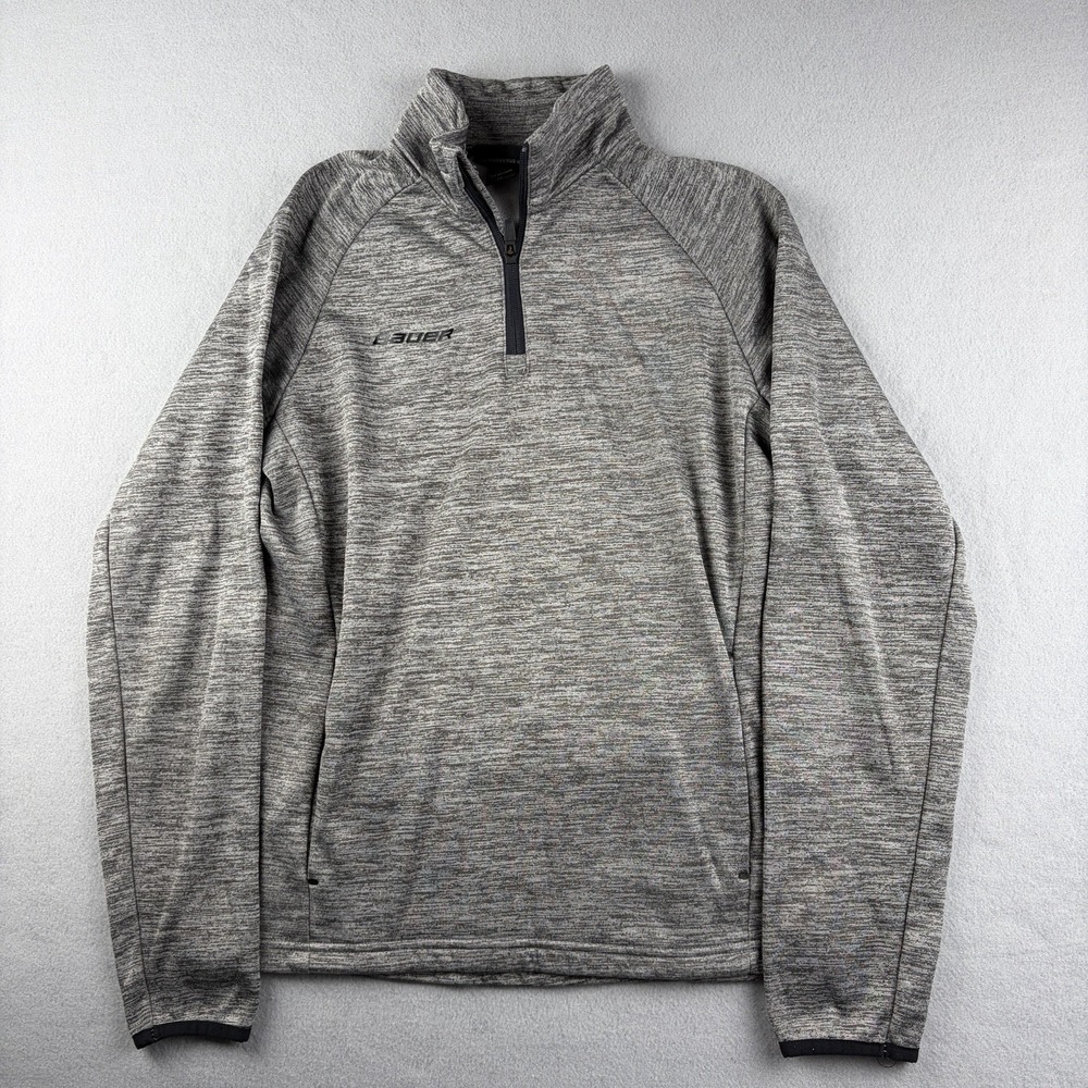 Bauer Team 1/4 Zip Pullover Men's Small Gray Heather Fleece Performance